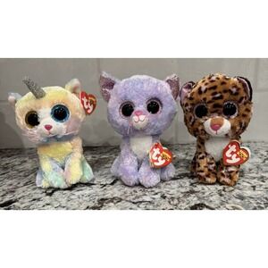 Lot Of Three Beanie Boos, Patches, Heather, And Cassidy